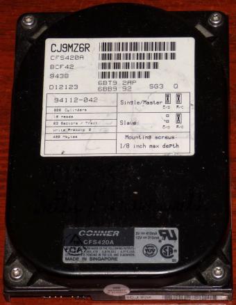 Conner CFS420A IDE 420 MB HDD 1993